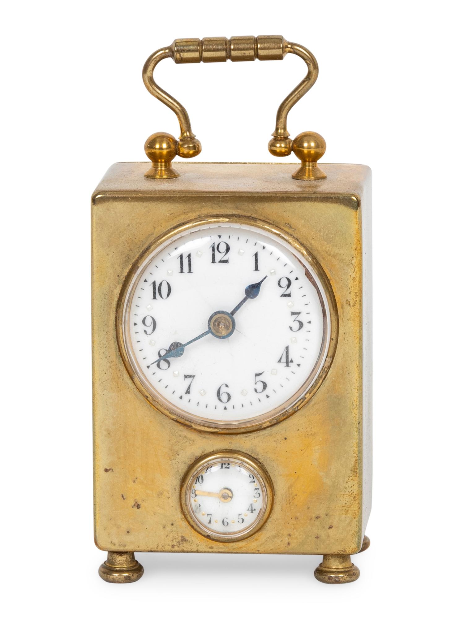 A Small French Brass Carriage Clock