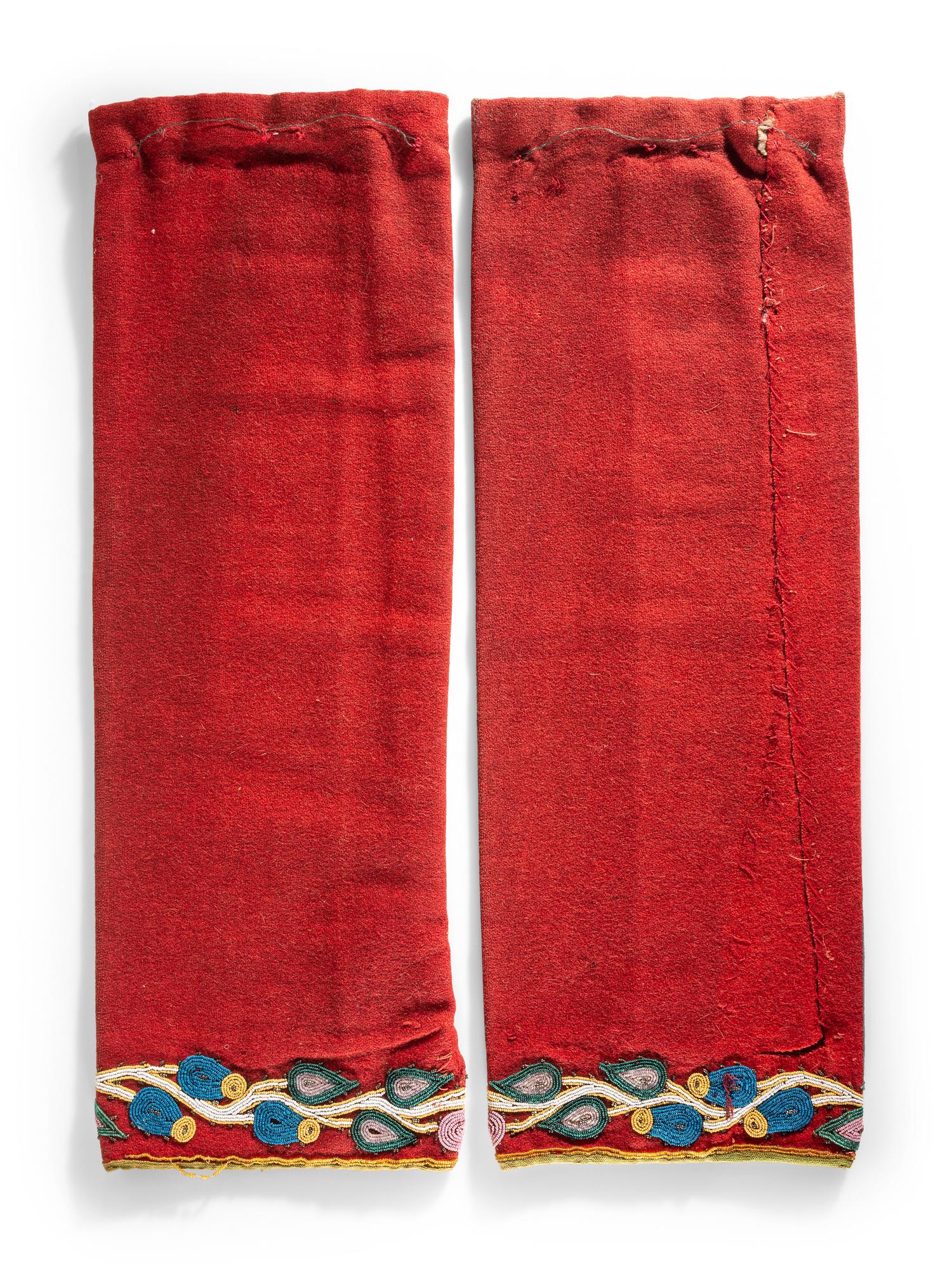 Cree Beaded Red Wool Leggings