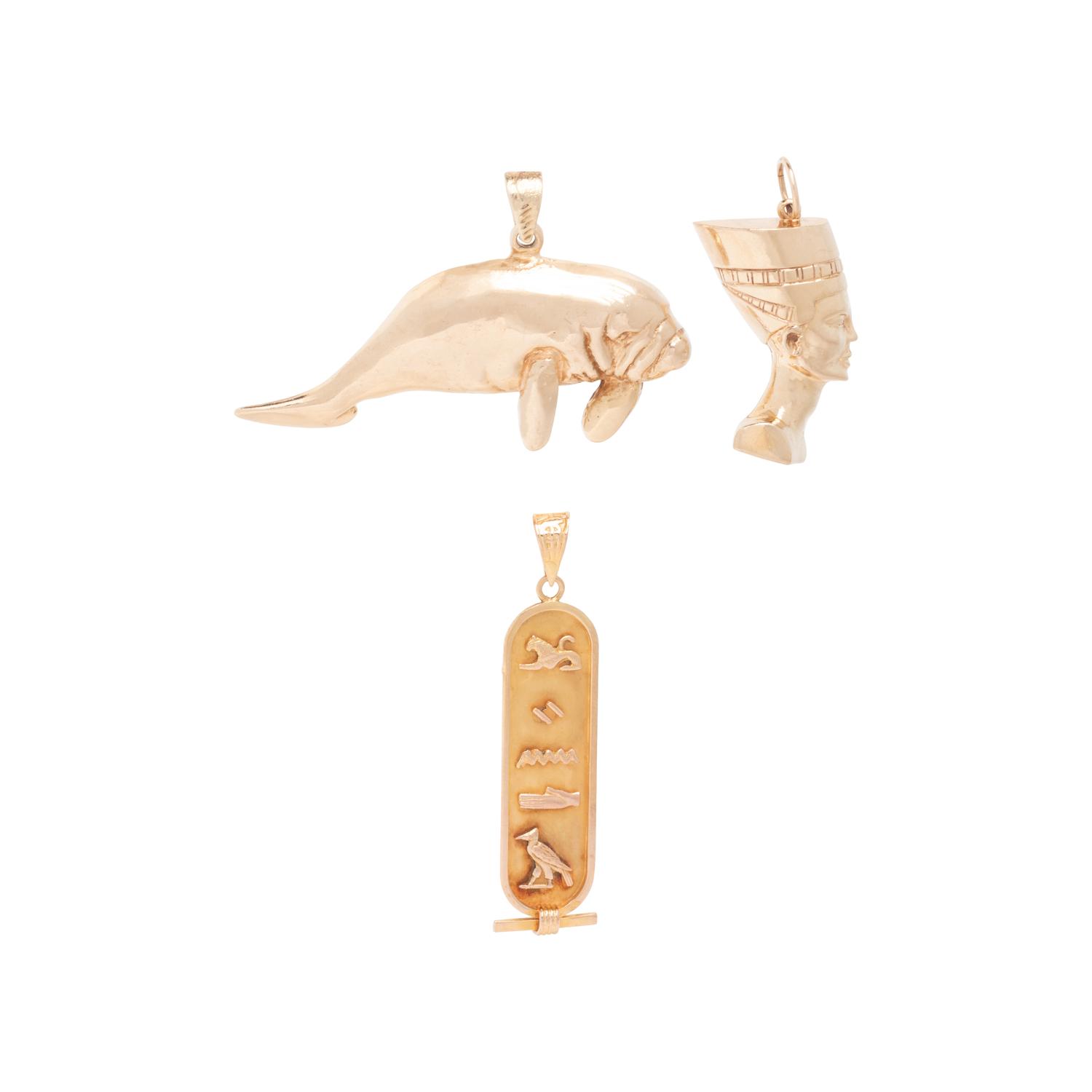 COLLECTION OF YELLOW GOLD CHARMS