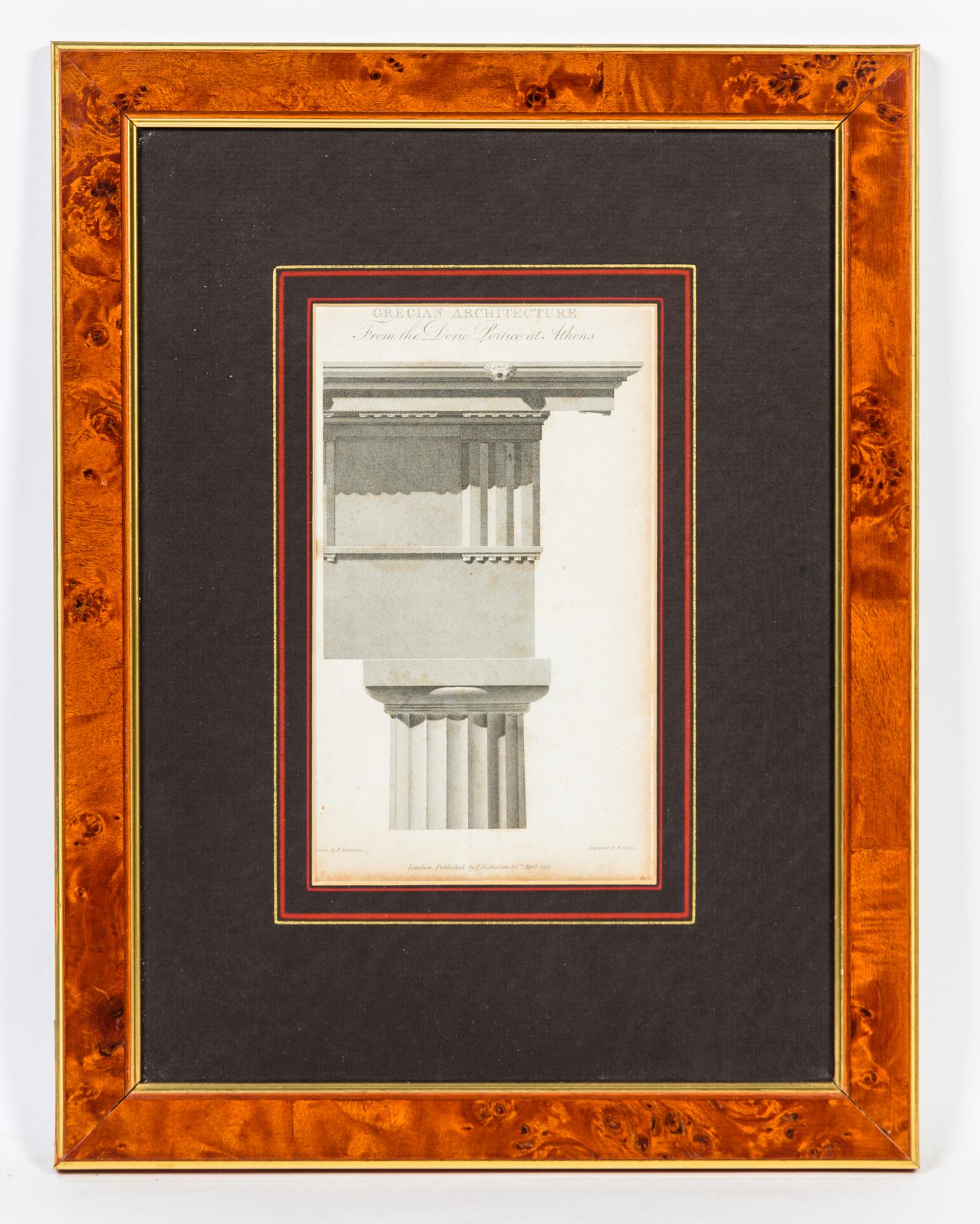 Three Architectural Engravings Height 8 1/2 x width 5 inches.