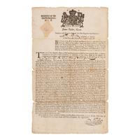 [Americana] [Green Bartholomew] Partially-Printed Massachusetts Tax Collector Broadside