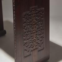 A Chinese Zitan and Hardwood Scroll-Form Altar Table — 紫檀及硬木夔龍紋下卷式小條案