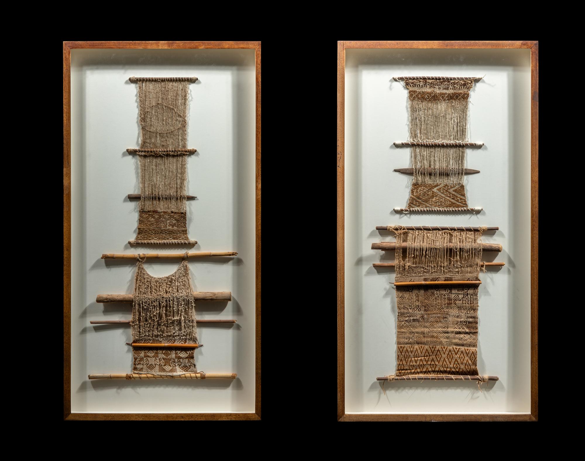 Two Framed Chancay Telars (Textile Fragments on Looms)