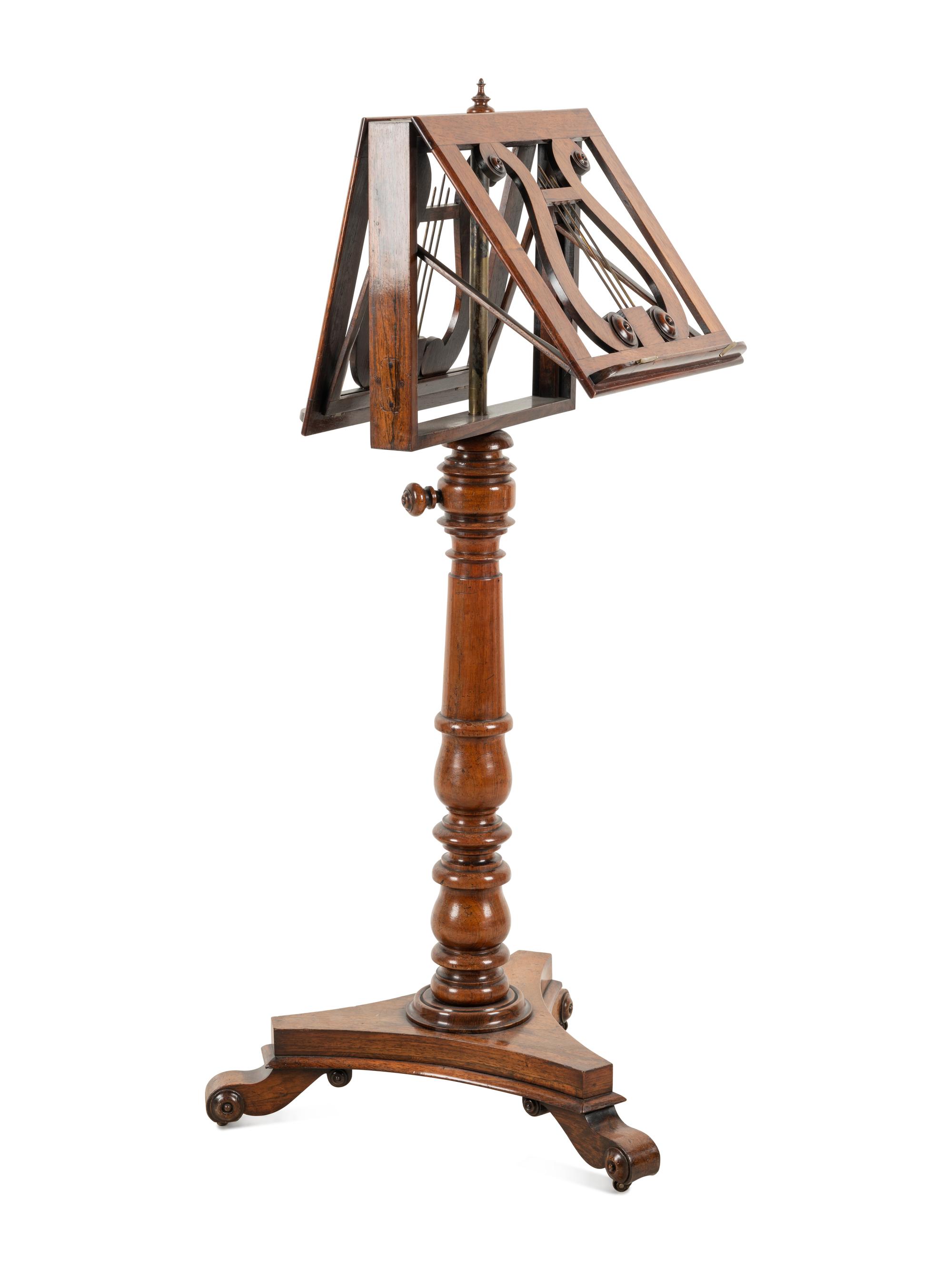 A William IV Rosewood Double-Sided Music Stand