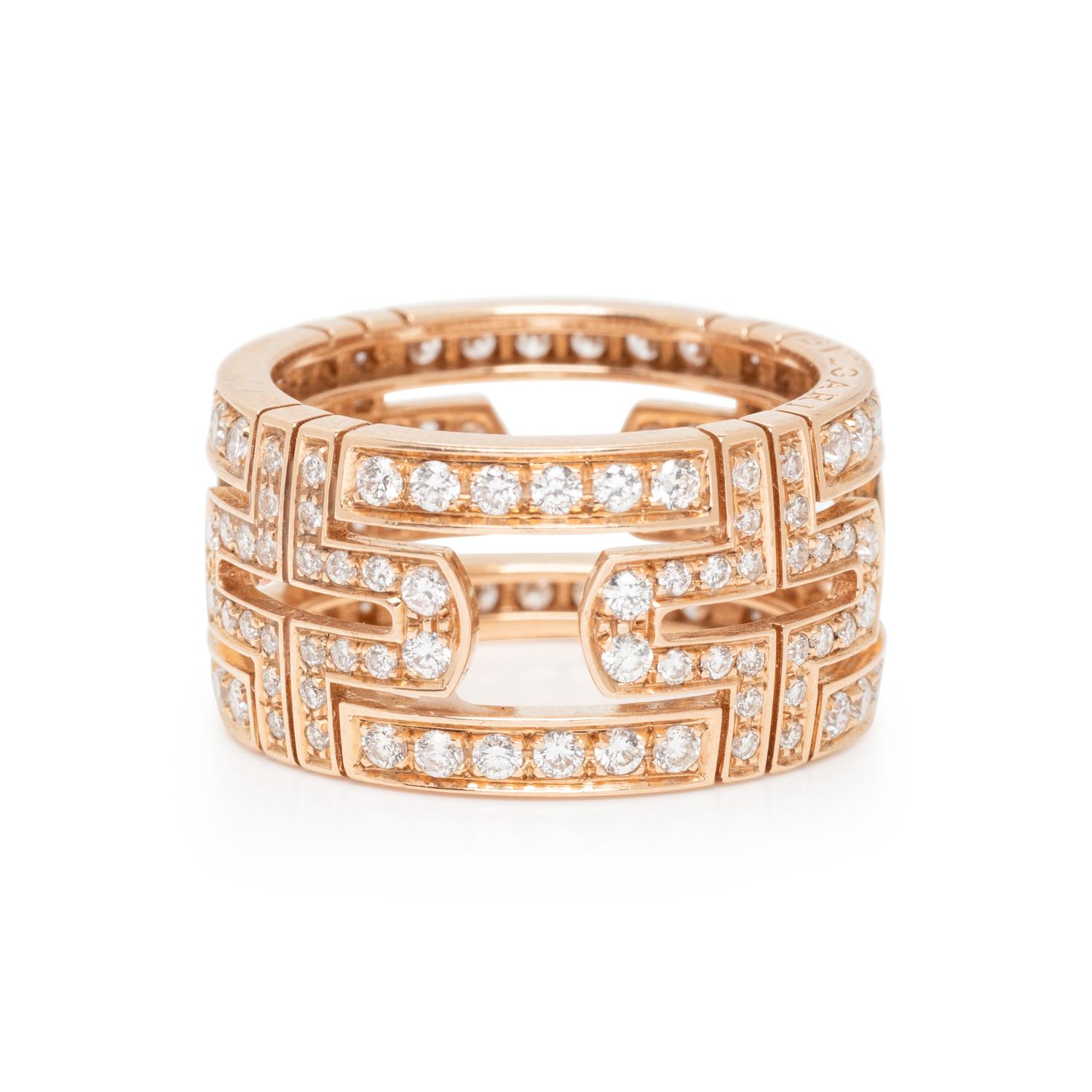 BULGARI, ROSE GOLD AND DIAMOND 'PARENTESI' RING