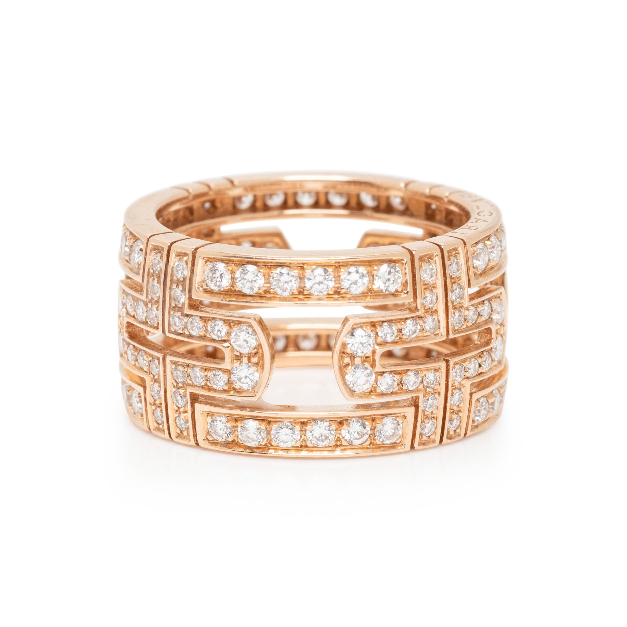 BULGARI, ROSE GOLD AND DIAMOND 'PARENTESI' RING