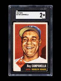 A 1953 Topps Roy Campanella Baseball Card No. 27 (SGC 2 GOOD)