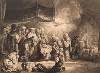 A group of five prints depicting religious scenery