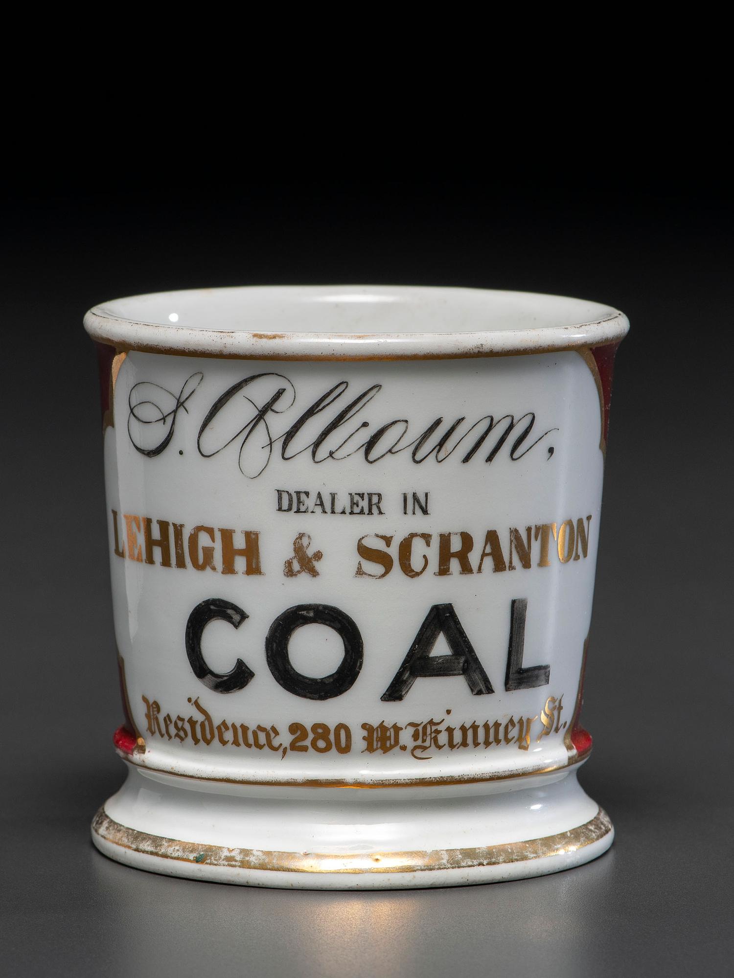 A Coal Dealer's Porcelain Occupational Shaving Mug