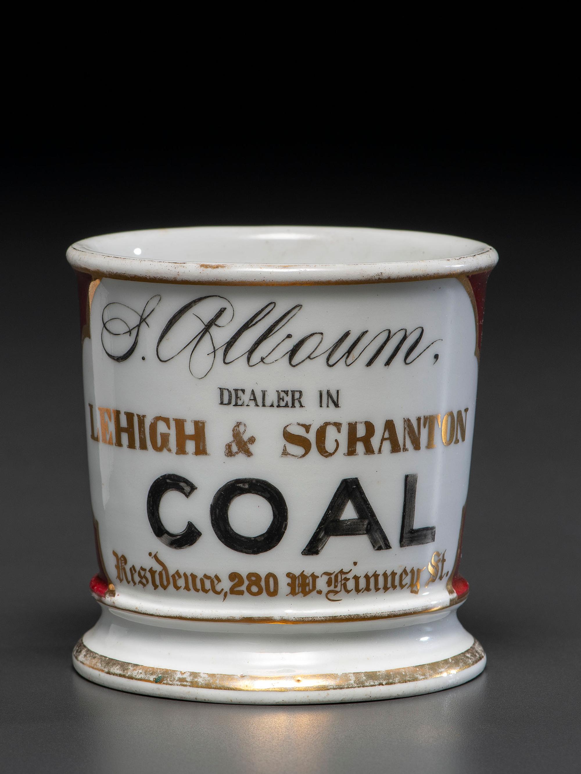 A Coal Dealer's Porcelain Occupational Shaving Mug