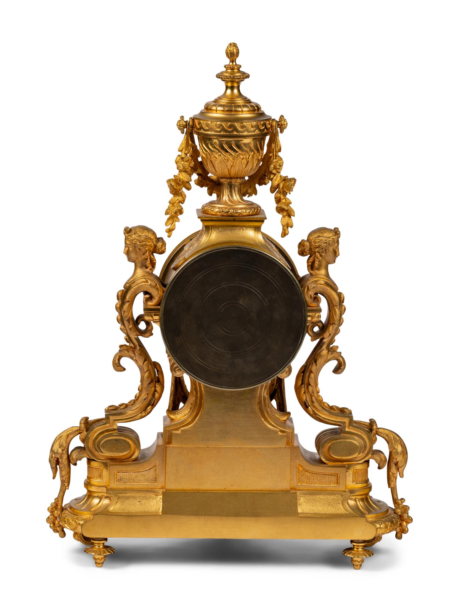 A French Gilt Bronze Mantel Clock