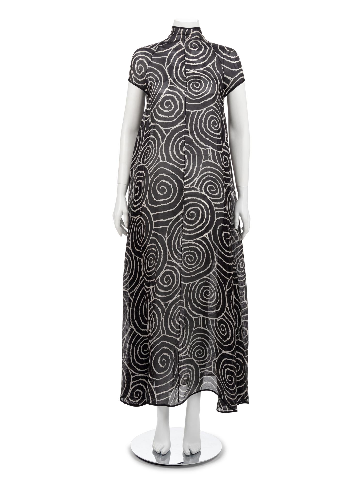 Geoffrey Beene Black and White Swirl Dress, Spring 1991