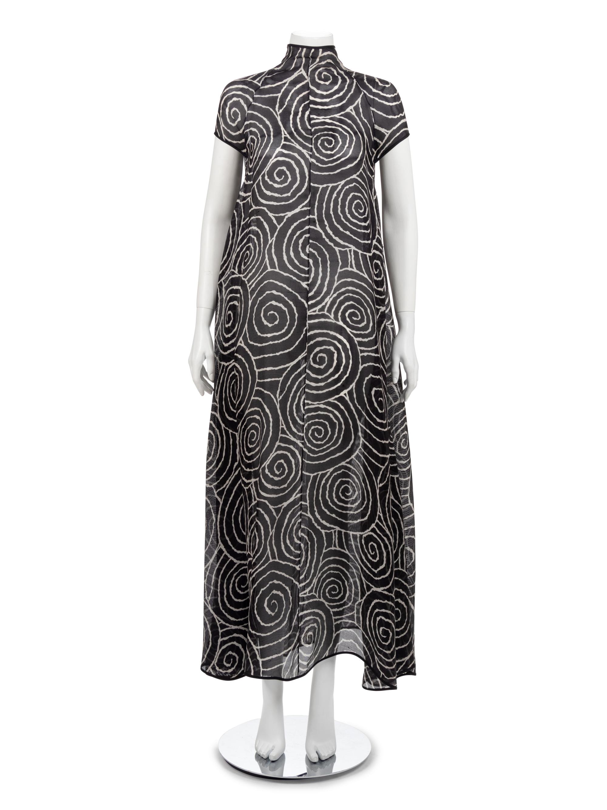 Geoffrey Beene Black and White Swirl Dress, Spring 1991