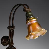 Counter Balance Table Lamp, model 417 with Quezal Shade Tiffany Studios, USA