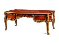 A Louis XV Style Gilt Bronze Mounted Kingwood and Plaque-Inset Bureau Plat