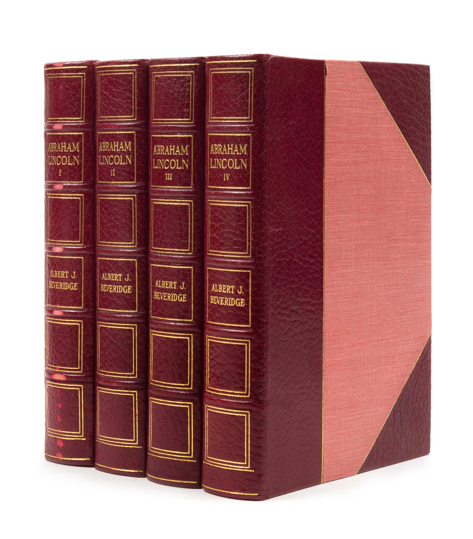 [LINCOLN]. -- BEVERIDGE, Albert (1862-1927). Abraham Lincoln, 1809-1858. New York, 1928. LIMITED EDITION. "MANUSCRIPT EDITION."