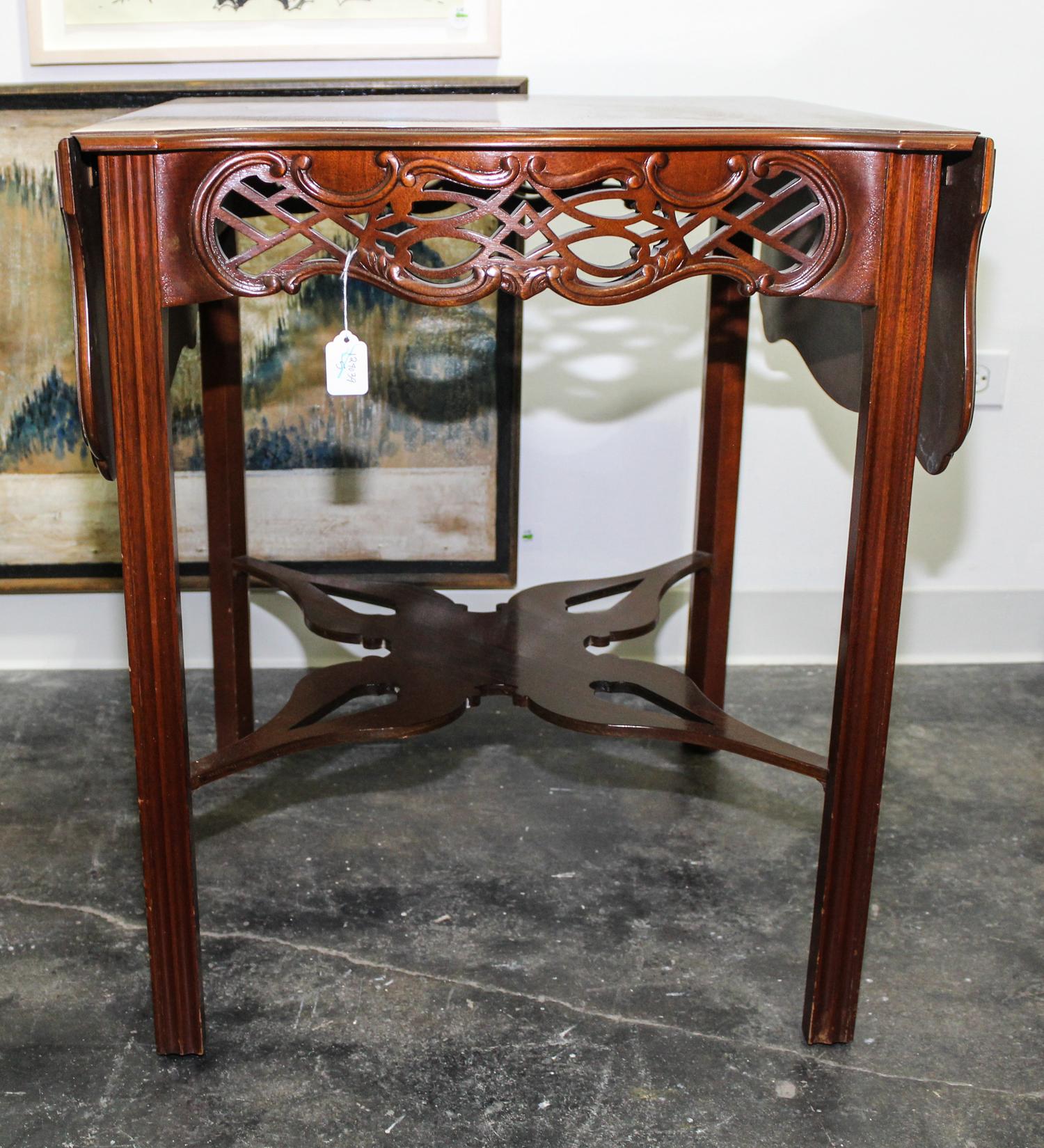 A Baker Side Table. Height 28 x width 24 x depth 24 inches (closed).