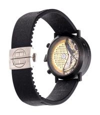 ALAIN SILBERSTEIN, PVD STAINLESS STEEL 'KRONO 2' TRIPLE CALENDAR MOON PHASE CHRONOGRAPH WRISTWATCH, CIRCA 1994