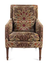 A Clarence House Velvet-Upholstered Armchair