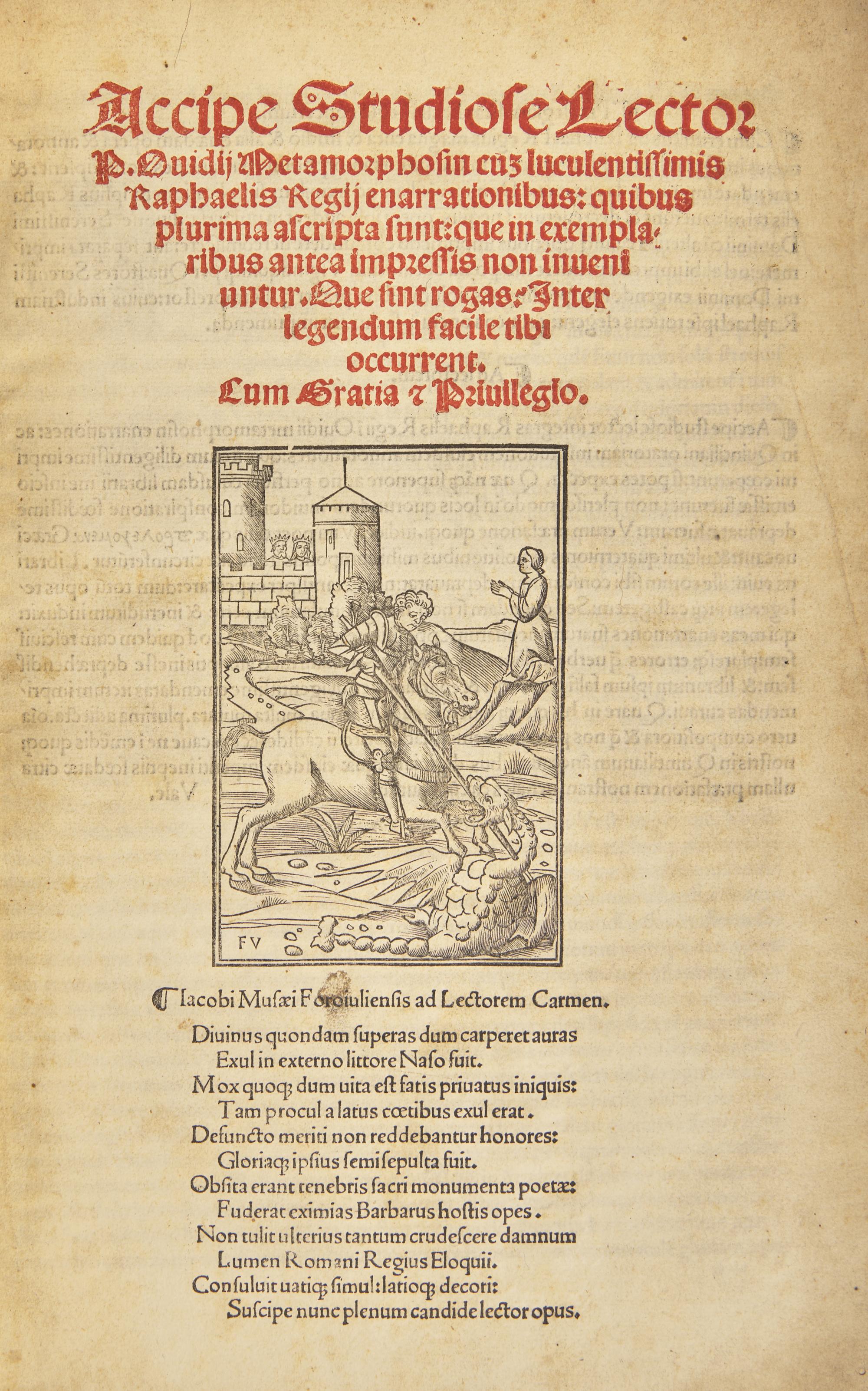 [Kelmscott Press] [Morris, William] Ovid, and Raphael Regius. Metamorphosin cum luculentissimis Raphaelis Regii enarrationibus...