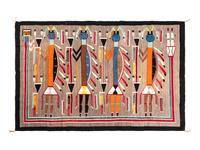 Navajo Pictorial Weaving / Rug, with Humpback Gods