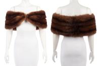 Three Akris Fur Pieces: One Mink Coat with Matching Scarf, One Bargusinsky Sable Shrug