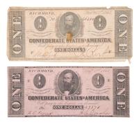 [CONFEDERATE - CURRENCY]. A large group of Confederate notes.