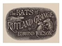 GOREY, Edward (1925-2000), illustrator. -- WILSON, Edmund (1895-1972). Rats of Rutland Grange . New York: Gotham Book Mart, 1974.
