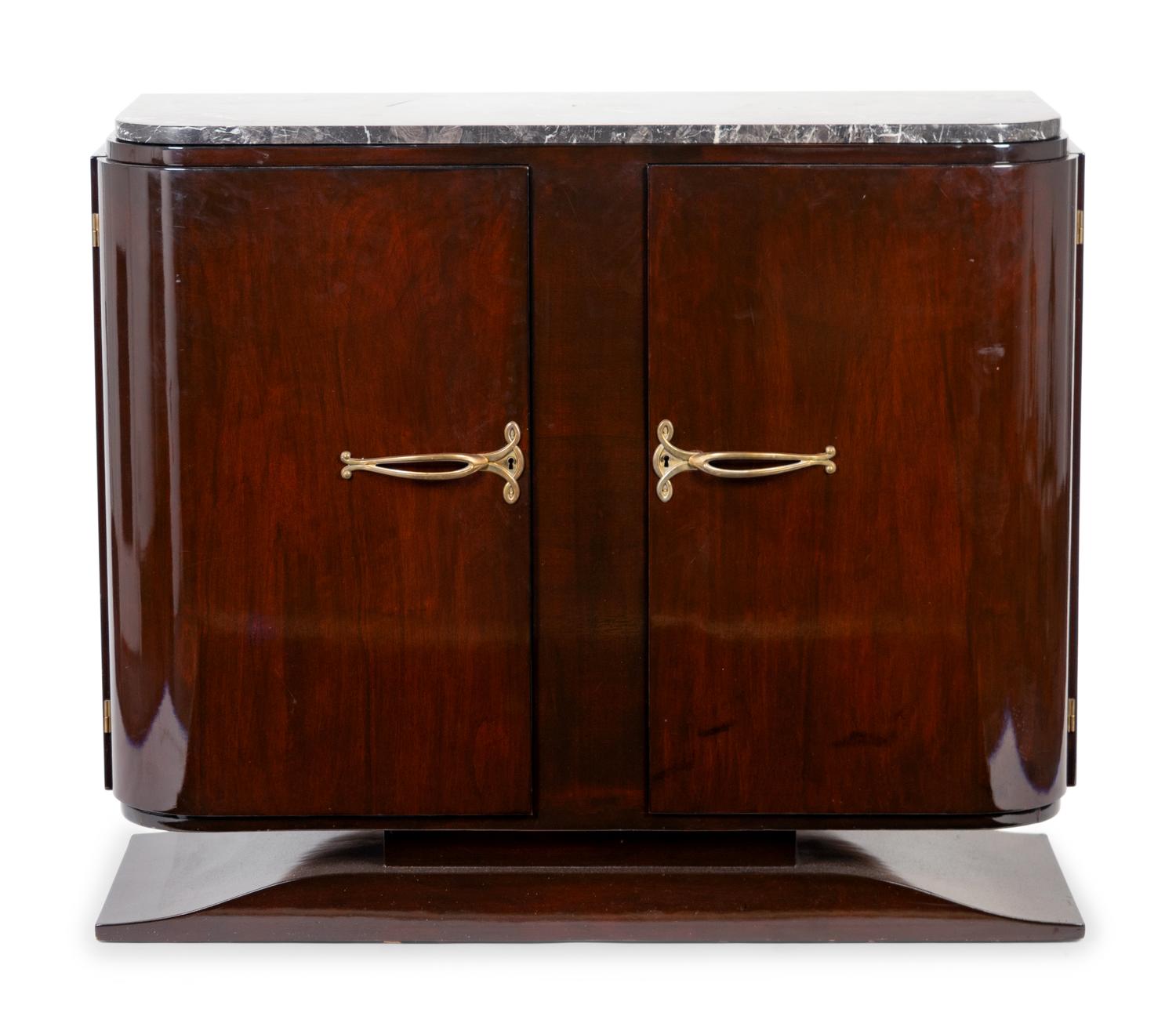 A French Art Deco Rosewood Marble Top Cabinet — CIRCA 1930