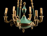 A Pair of Empire Style Six-Light Chandeliers
