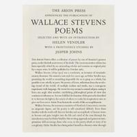 [Private Press] [Arion Press, The] Stevens, Wallace, and Jasper Johns Poems