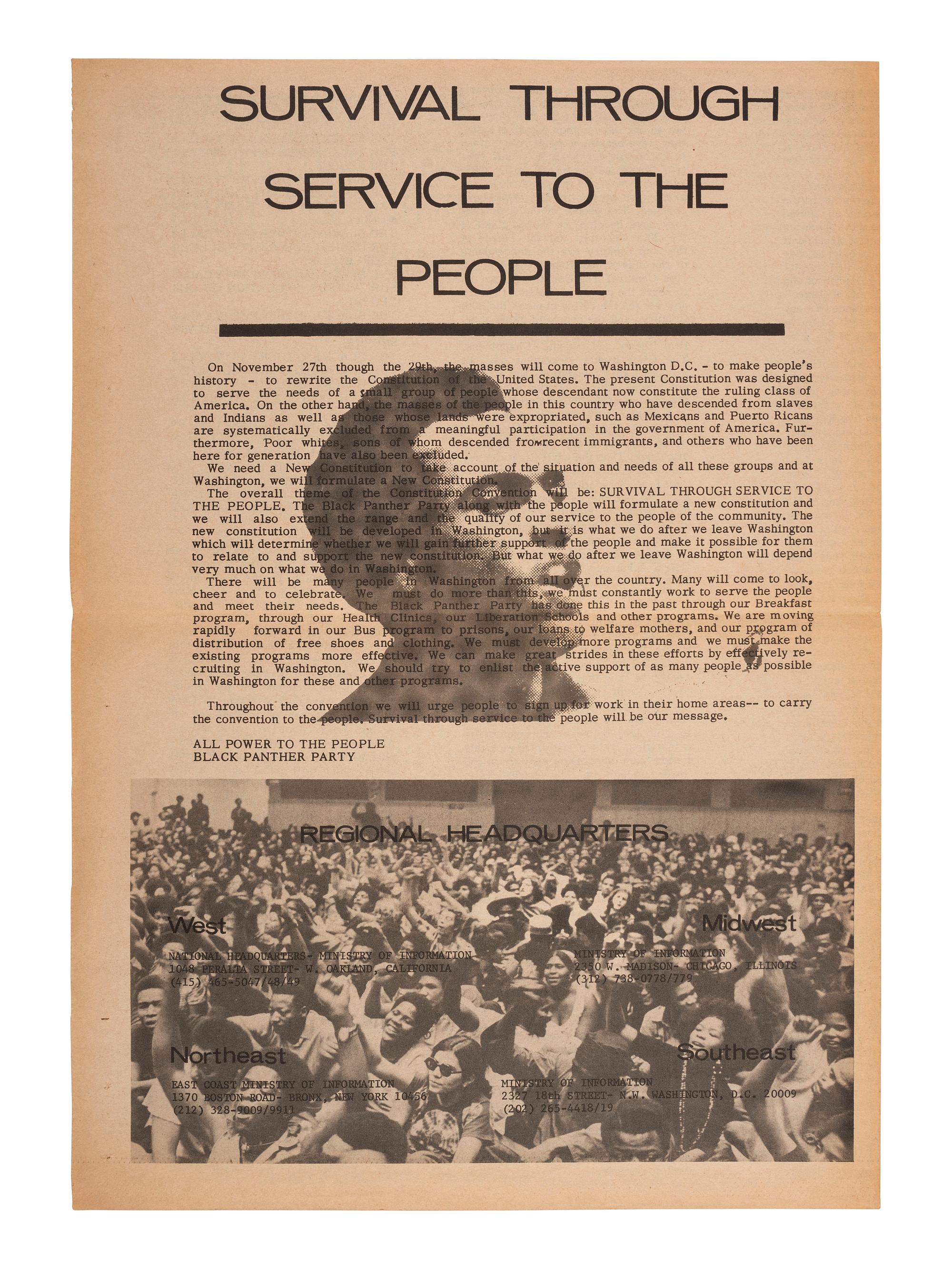 [CIVIL RIGHTS]. A group of 9 pamphlets, circulars, and flyers involving Black activists, incl. Black Panther Party members.