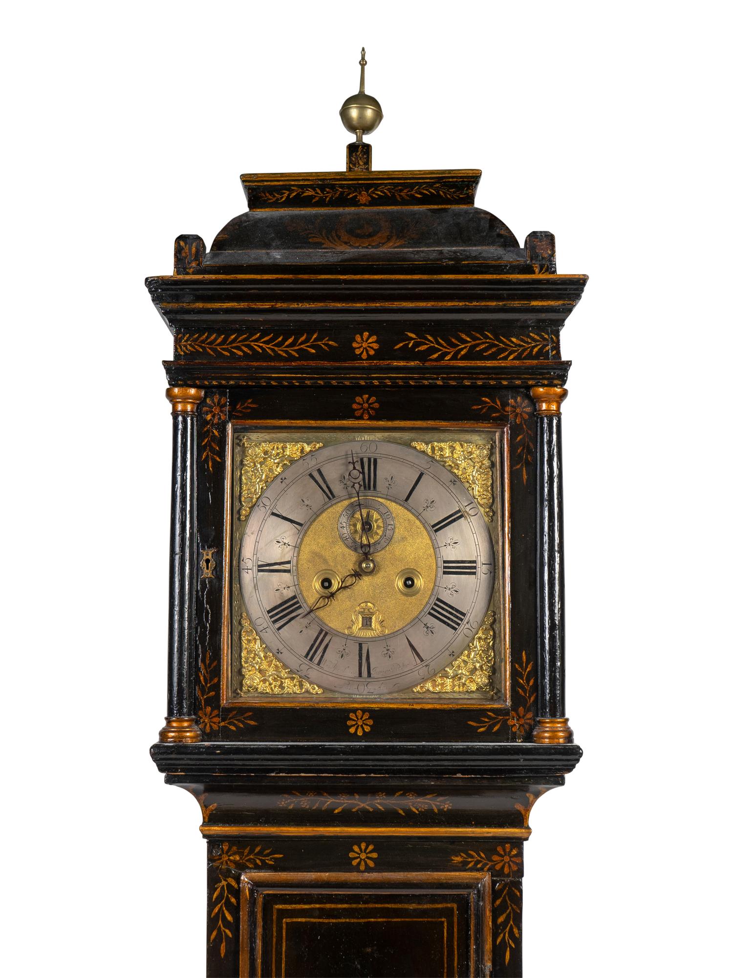 A William & Mary Style Japanned Longcase Clock — WILLIAM FRANKLIN JR., 19TH CENTURY