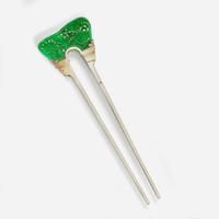 A 14K White Gold and Jade Hairpin