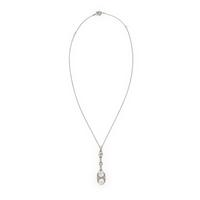 Antique, Twin Diamond and Platinum Pendant Necklace