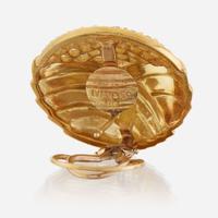 A pair of eighteen karat gold and diamond earrings, Ivan & Co.