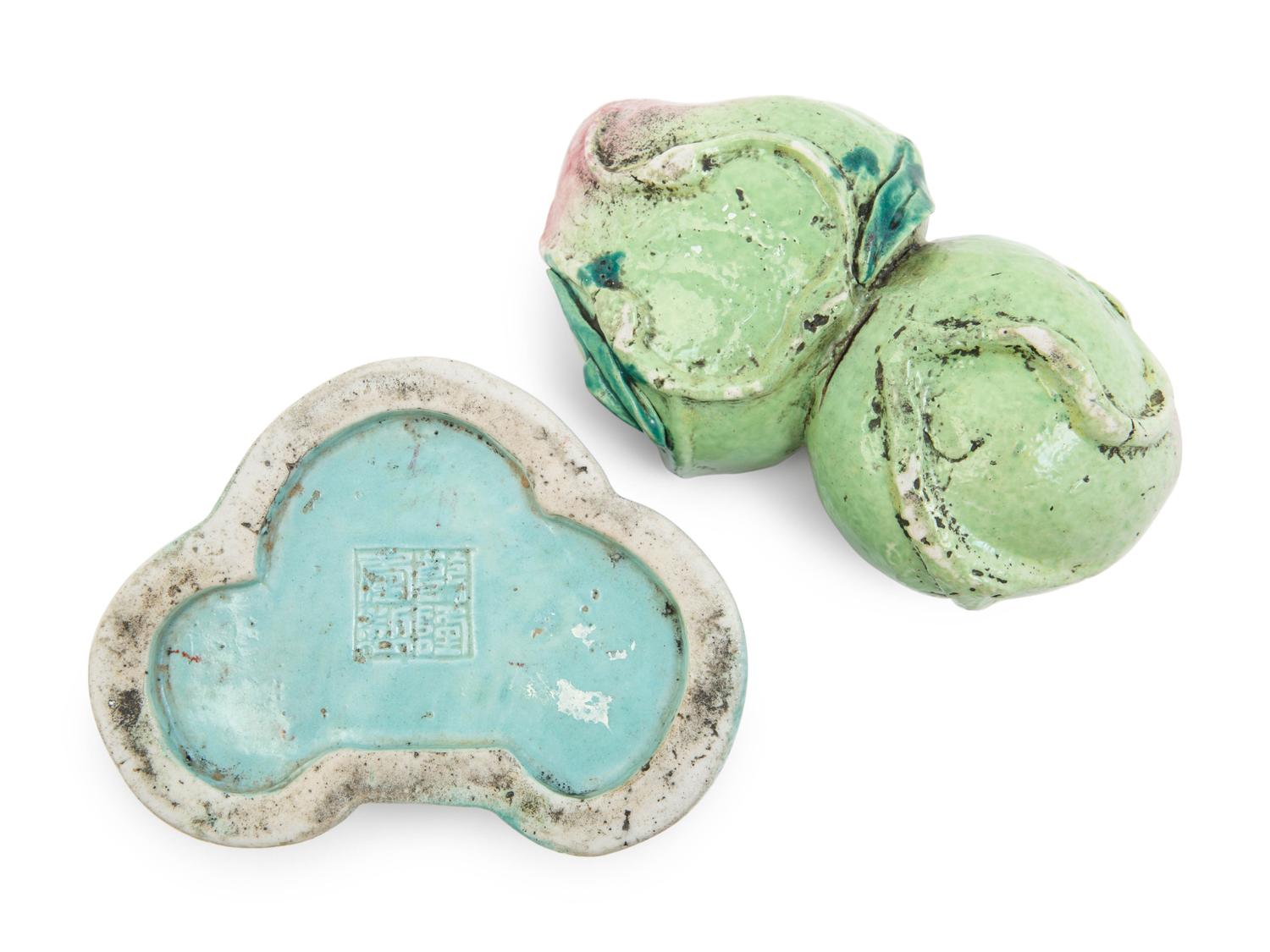 Two Chinese Famille Rose Porcelain Scholar's Objects