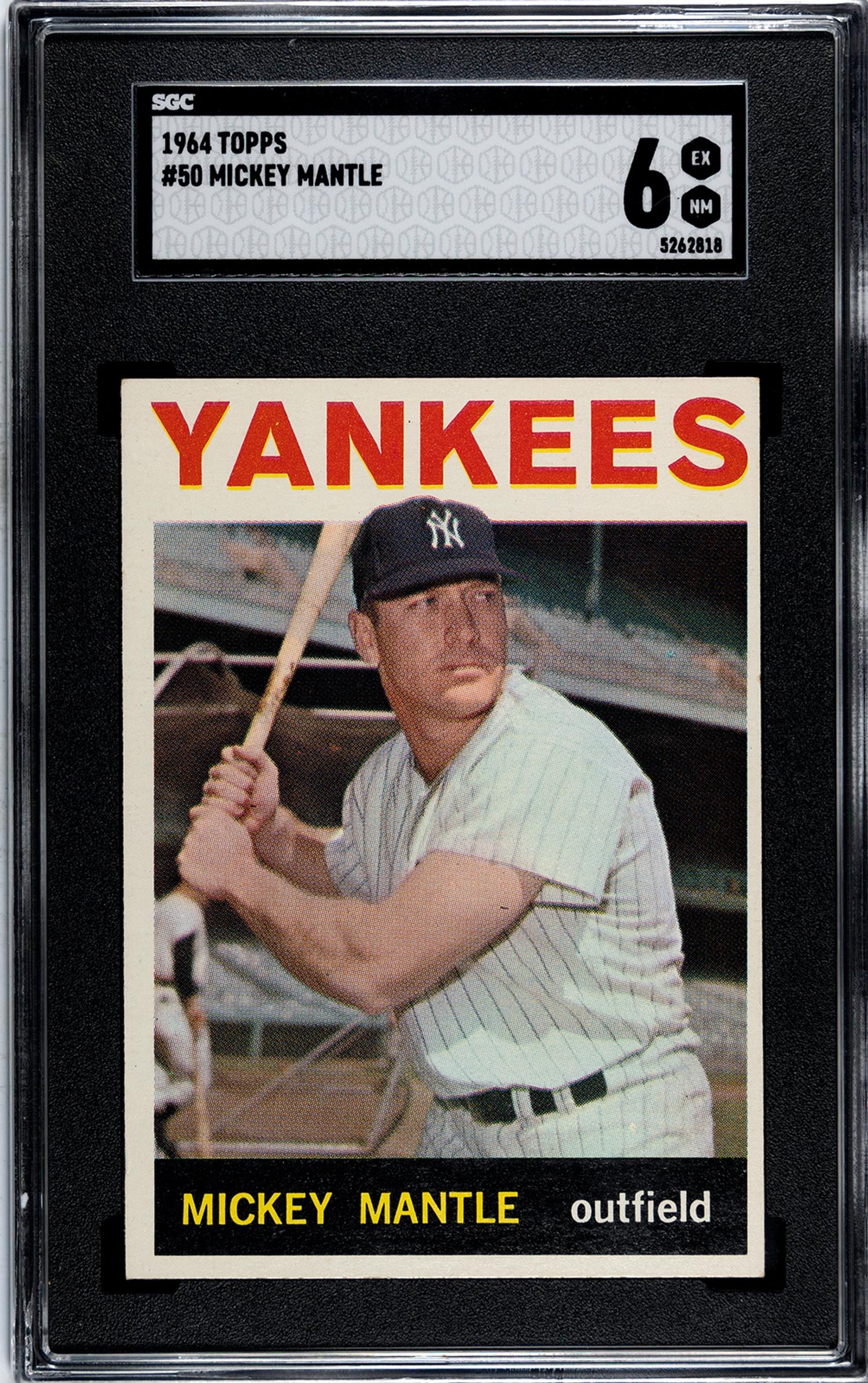 A 1964 Topps Mickey Mantle Baseball Card No. 50 (SGC 6 EX/NM)