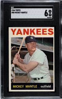 A 1964 Topps Mickey Mantle Baseball Card No. 50 (SGC 6 EX/NM)