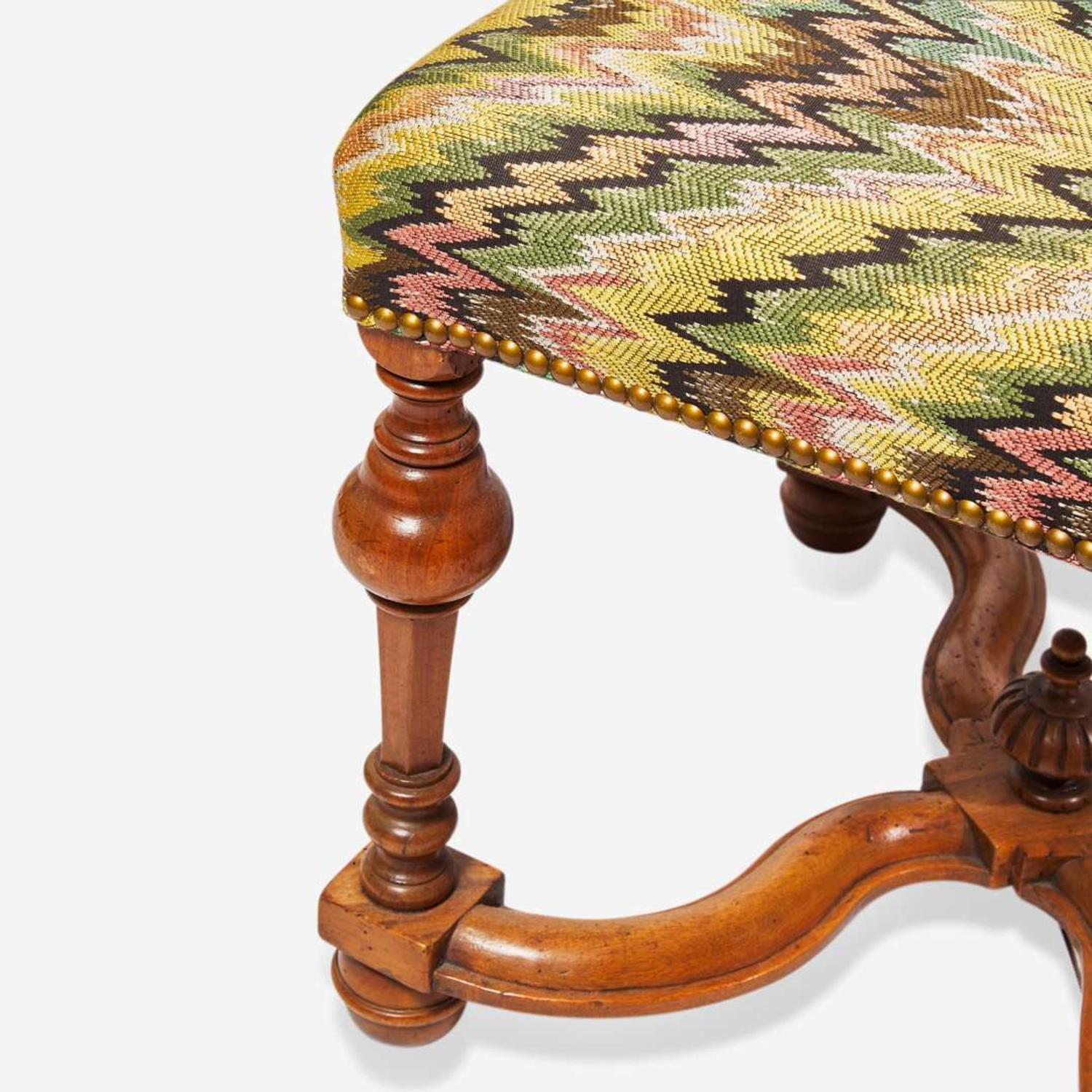 A small Louis XIV carved beech stool early 18th century