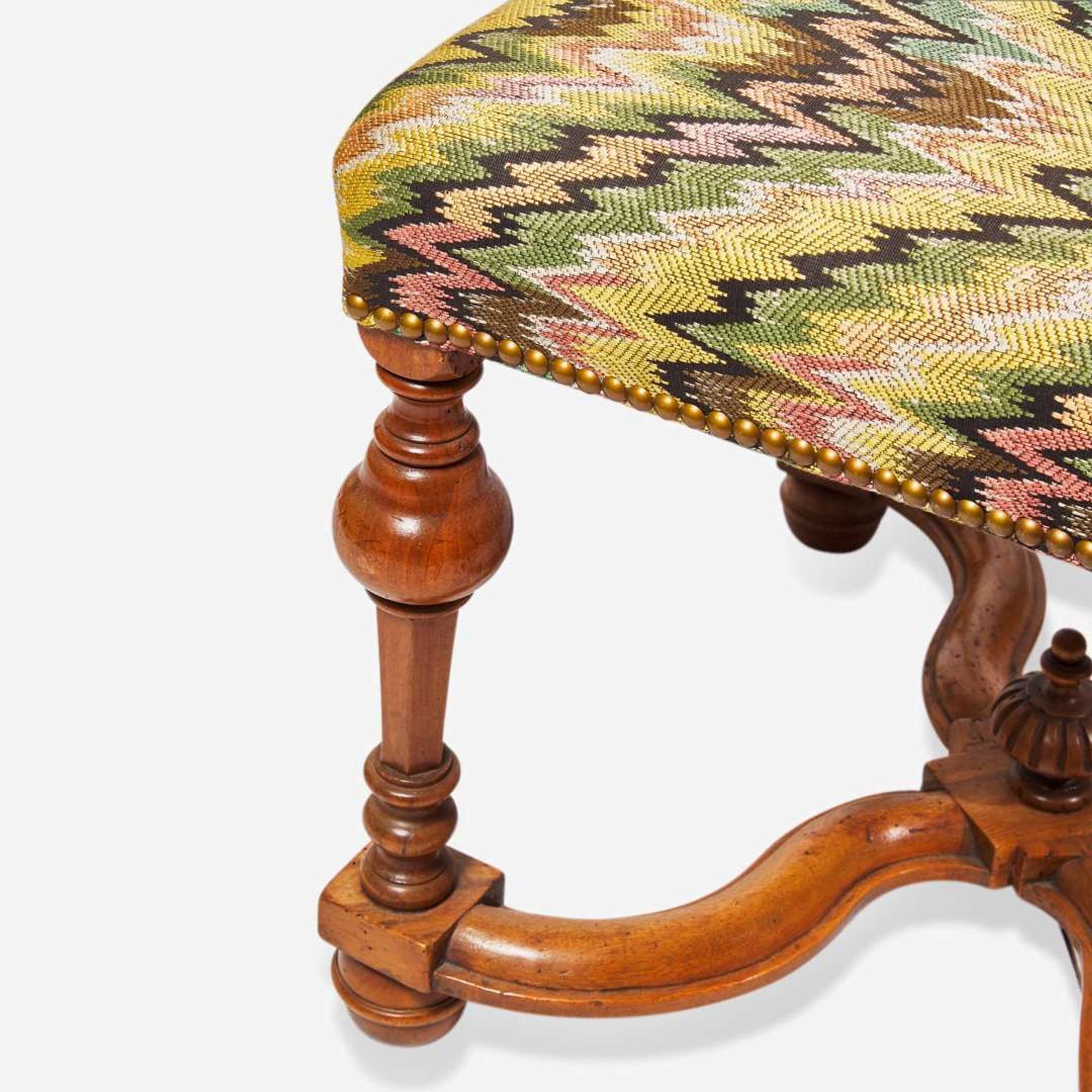 A small Louis XIV carved beech stool early 18th century