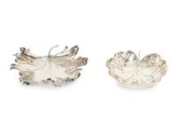 Two Buccellatti Silver Leaf-Form Bowls