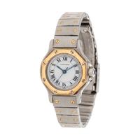 CARTIER, STAINLESS STEEL AND YELLOW GOLD REF. 82037288 'SANTOS RONDE' WRISTWATCH