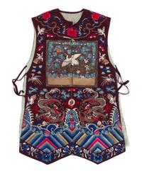 A Chinese Embroidered Silk Civil Official's Xiape CIRCA 1885 Length 34 inches. — CIRCA 1885