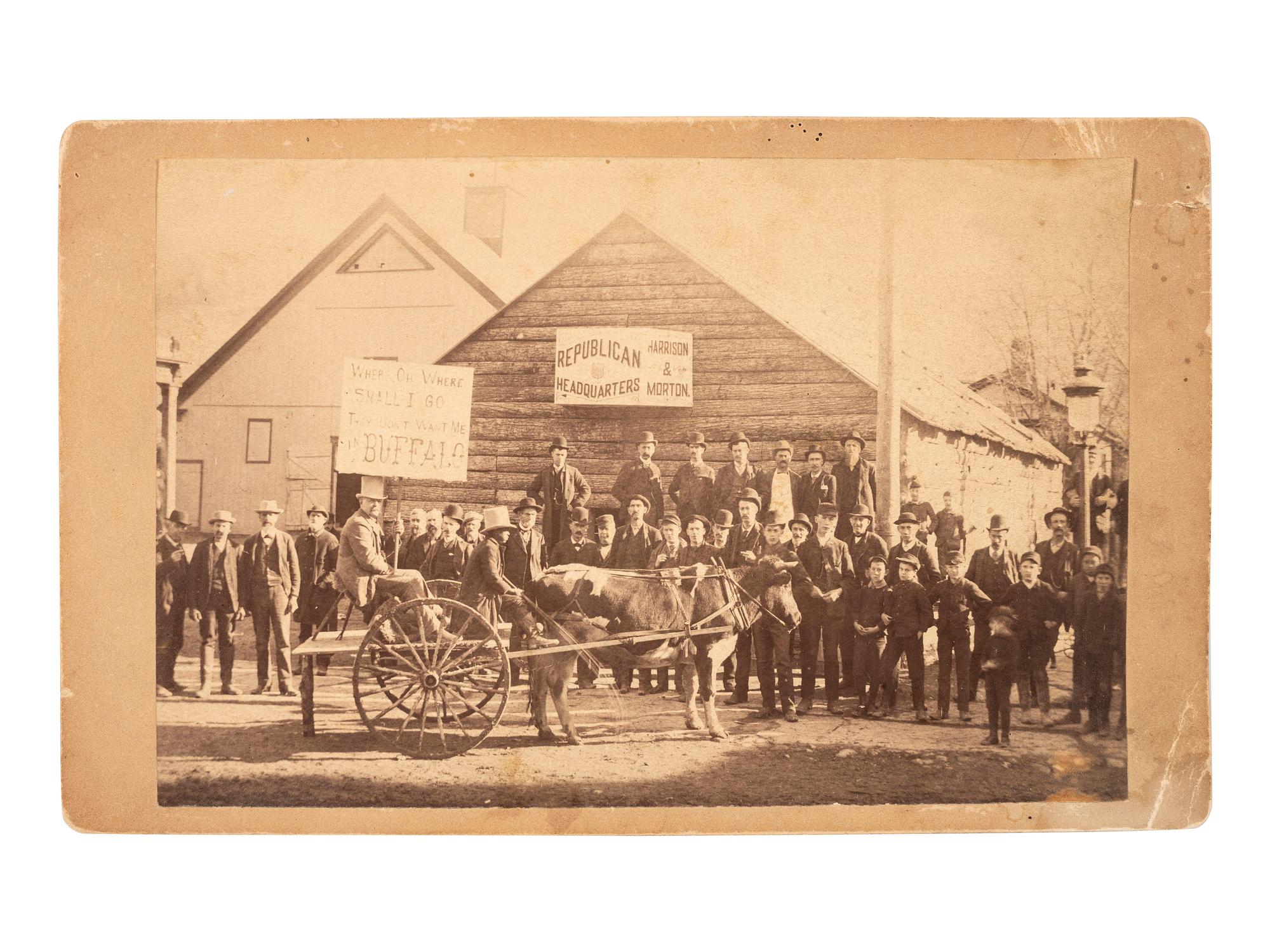 [HARRISON, Benjamin]. Albumen photographs of Benjamin Harrison parades and processionals.