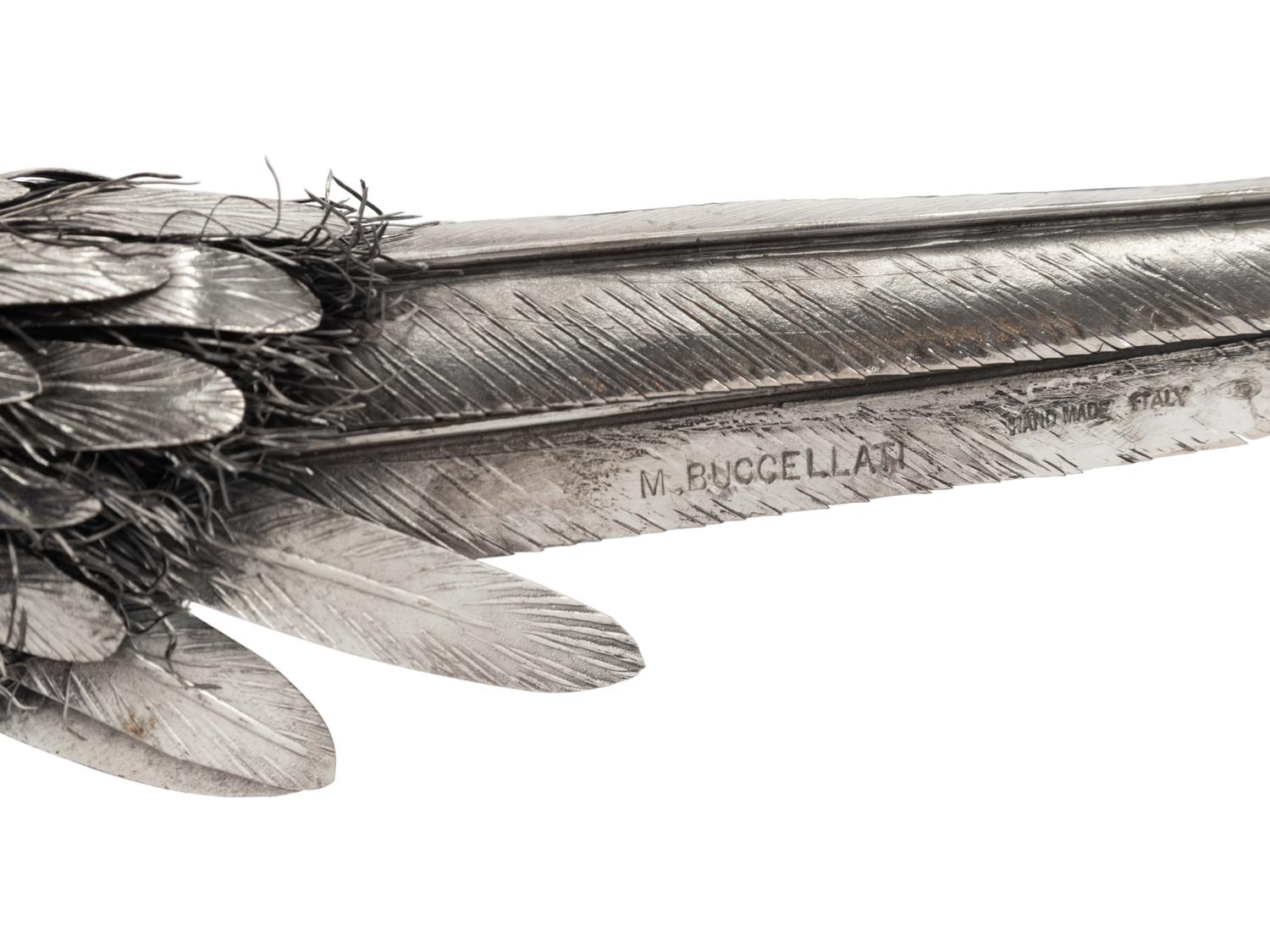 Two Buccellati Silver Furry Pheasant Figures