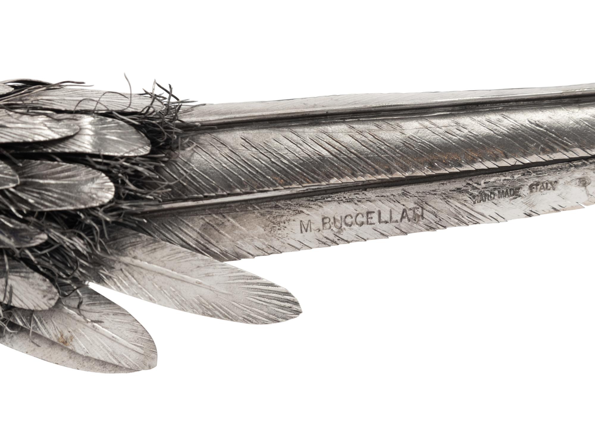Two Buccellati Silver Furry Pheasant Figures
