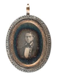 [MILITARIA - EARLY PHOTOGRAPHY]. Daguerreotype pendant depicting career US Army officer James Allen Hardie in uniform.
