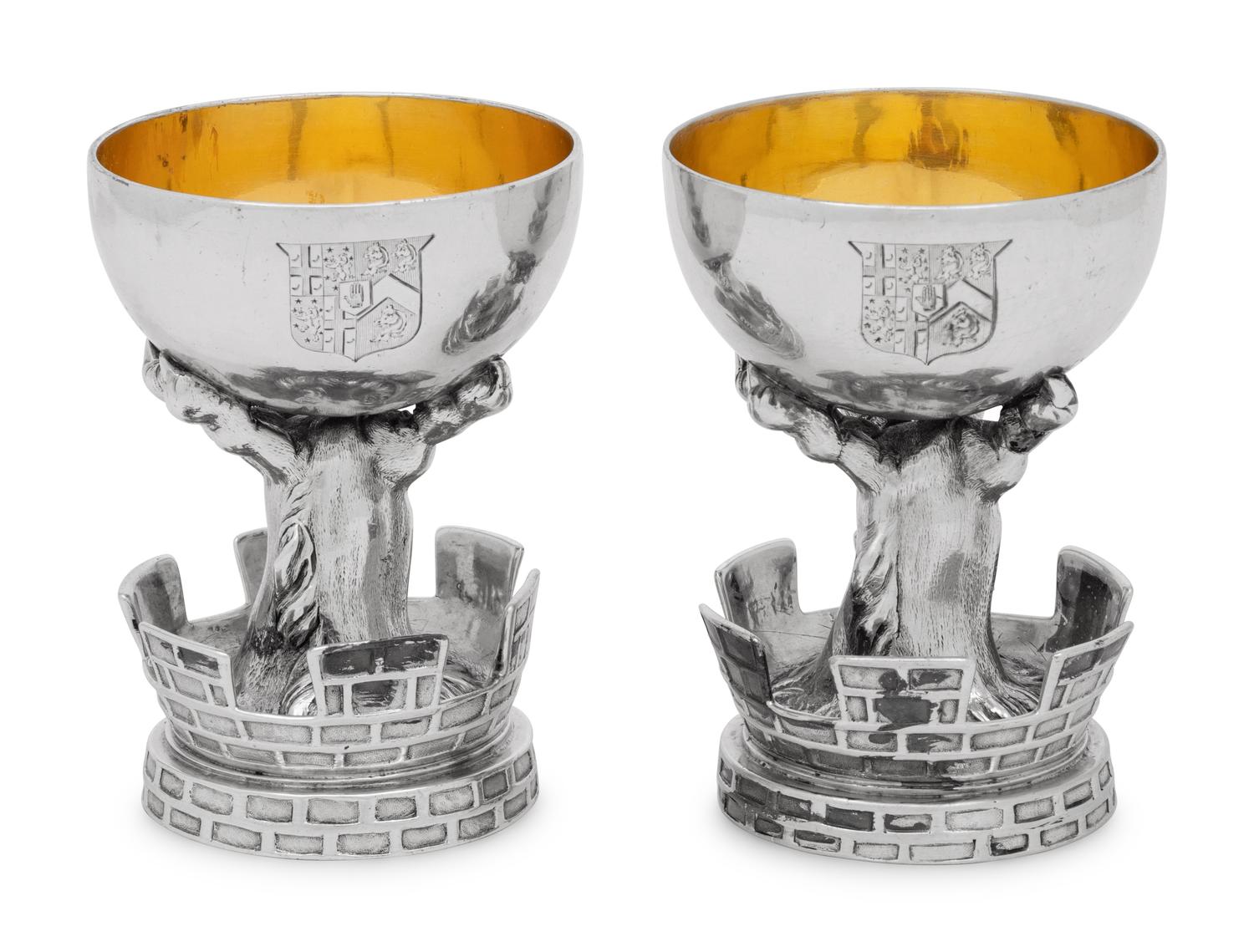 A Pair of Silver Salt Cellars