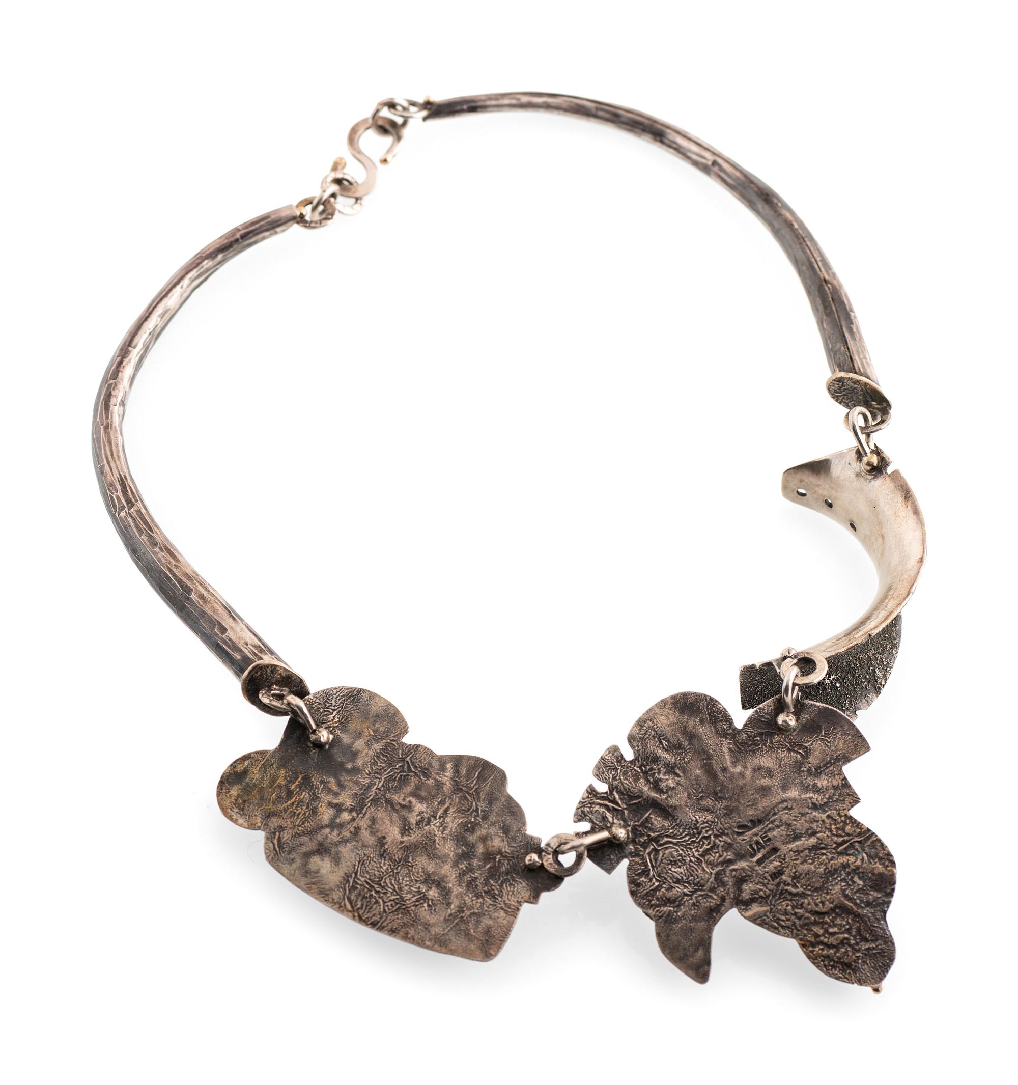 Sterling Silver Choker, with 14K Gold Accents and Inlay